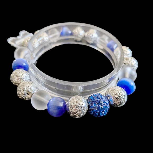 Mystic Blue Guardian 2pc Stretch Bracelet Set - Picture 3 of 5